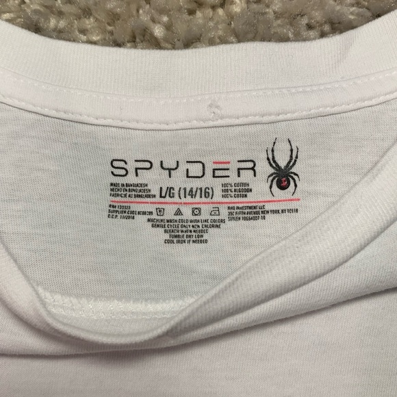Spyder White T-Shirt and Black Swim Shirt/Rash Guard XL (14/16) children’s - Picture 3 of 10